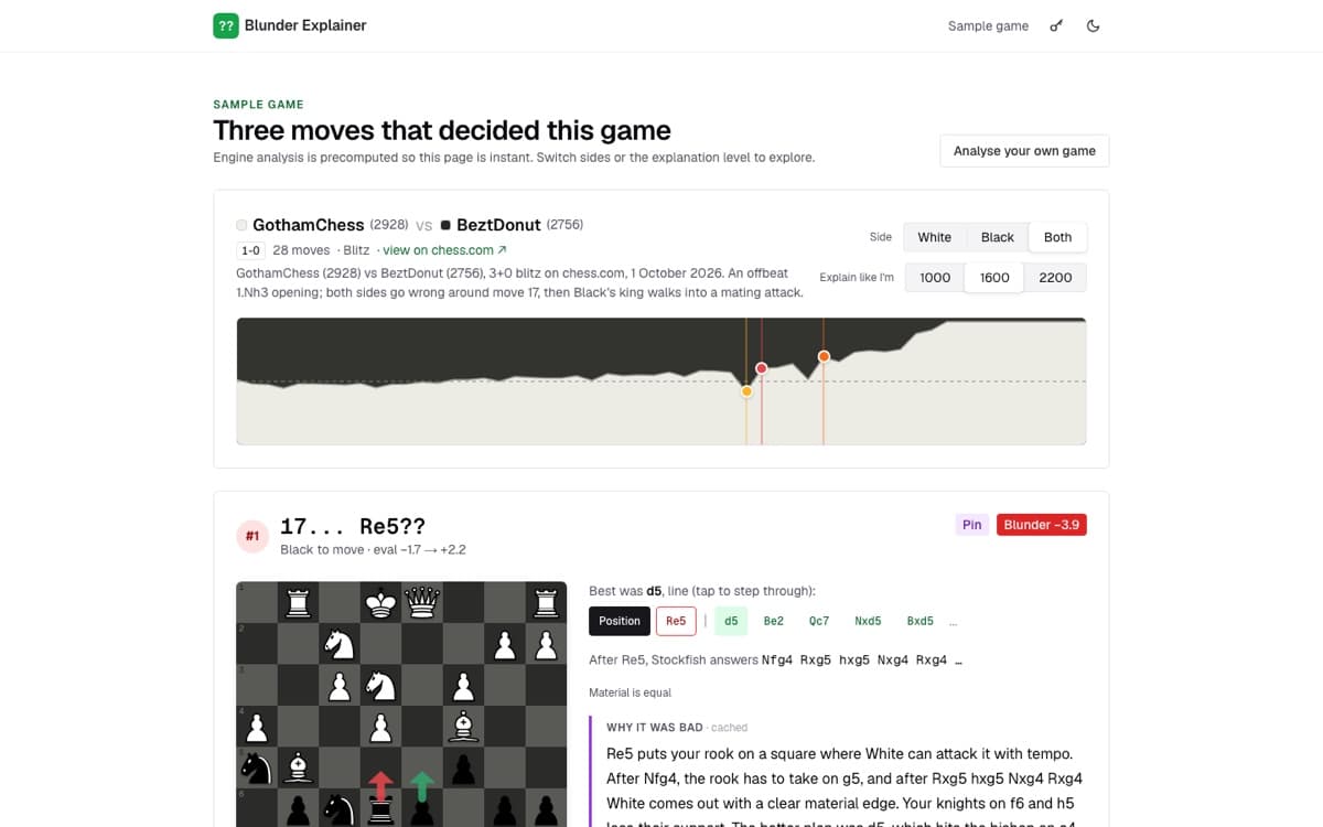 Blunder explainer screenshot